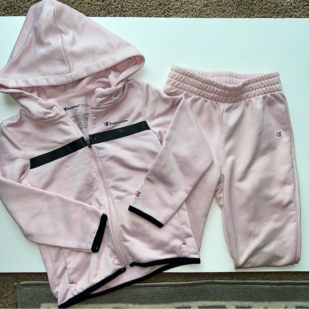 Size 5T Girls Champion Hoodie and Pants Outfit